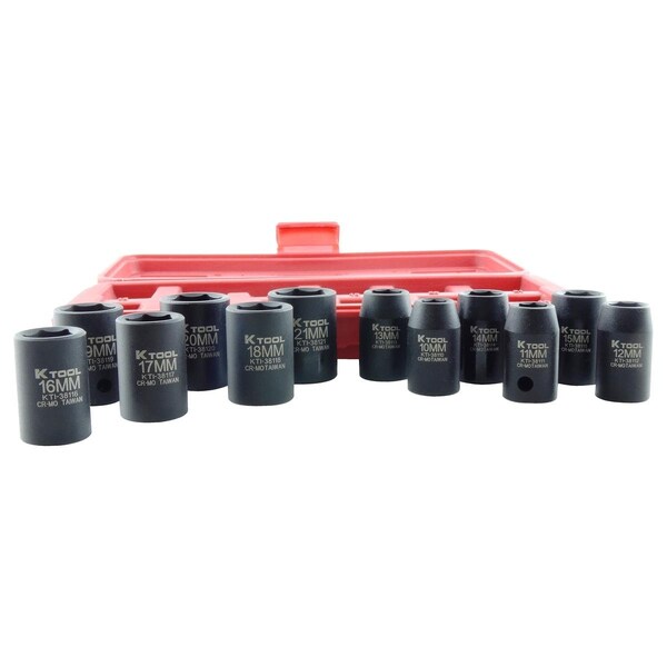 1/2" Drive Socket Set, Metric, 12 pcs